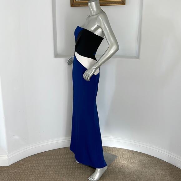 Bcbgmaxazria Audrianna Strapless Color Block Maxi Dress Size 2 - Picture 6 of 14
